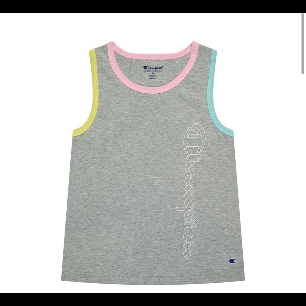 Champion Little Girls Color Block Rib Racer back tank. Size 4